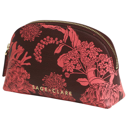 Sage and Clare Delphine Cosmetic Pouch - Garnet