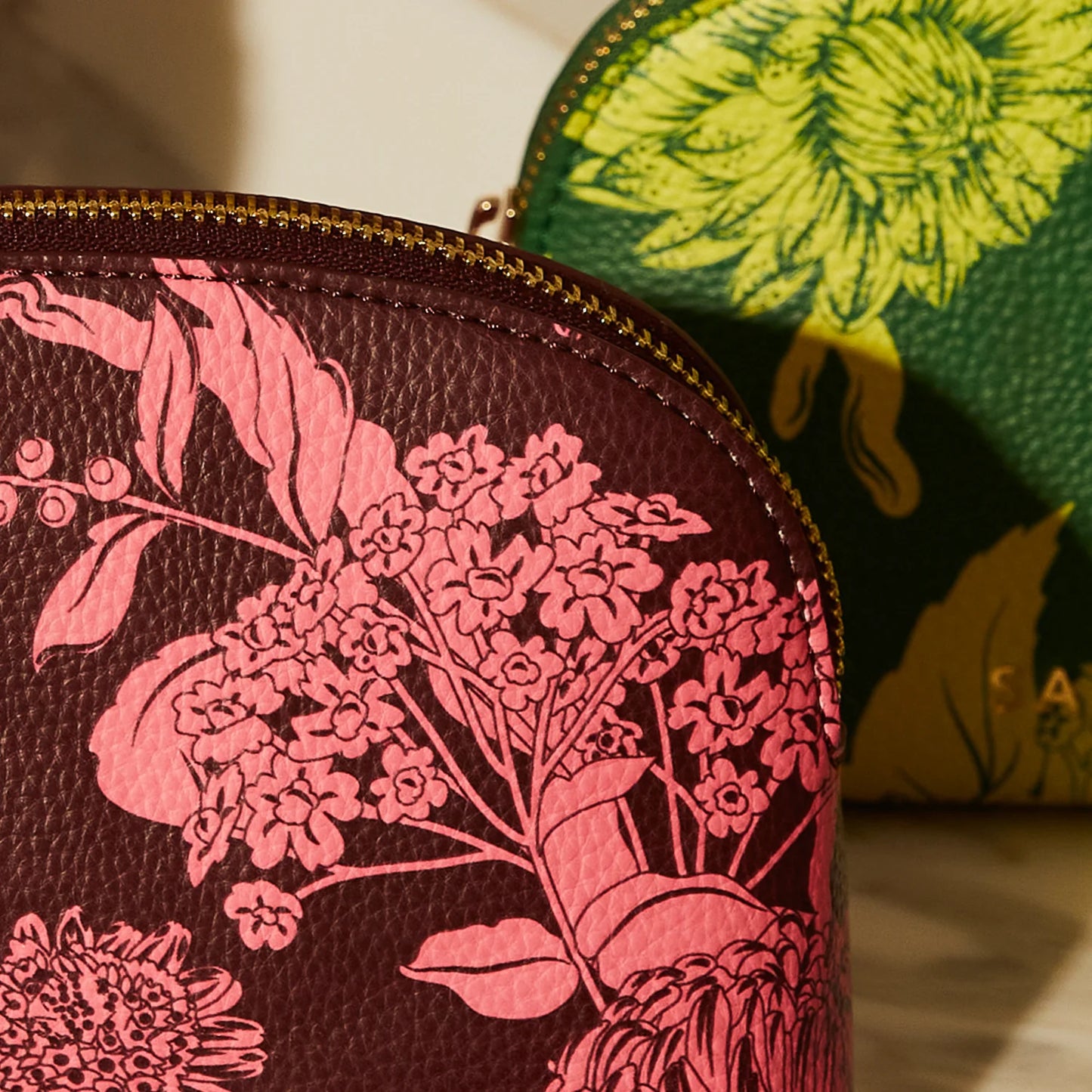 Sage and Clare Delphine Cosmetic Pouch - Garnet