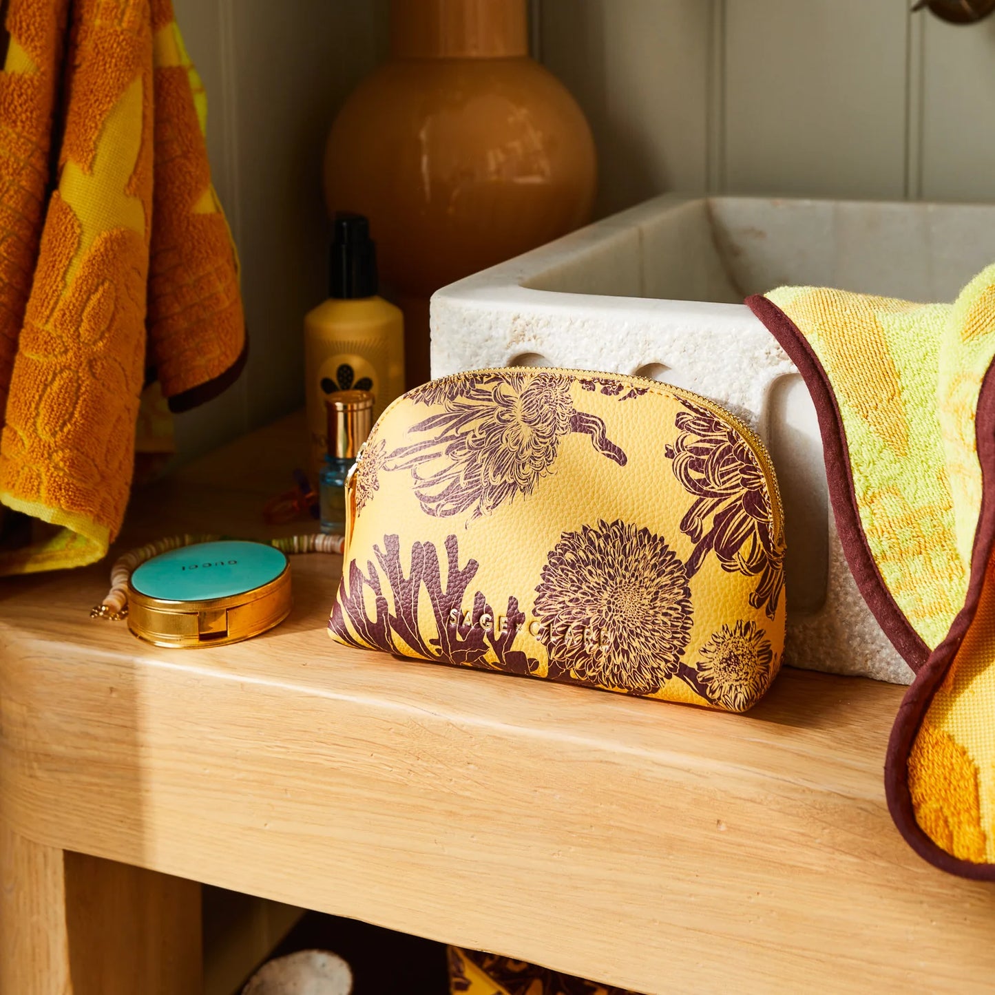 Sage and Clare Delphine Cosmetic Pouch - Dune