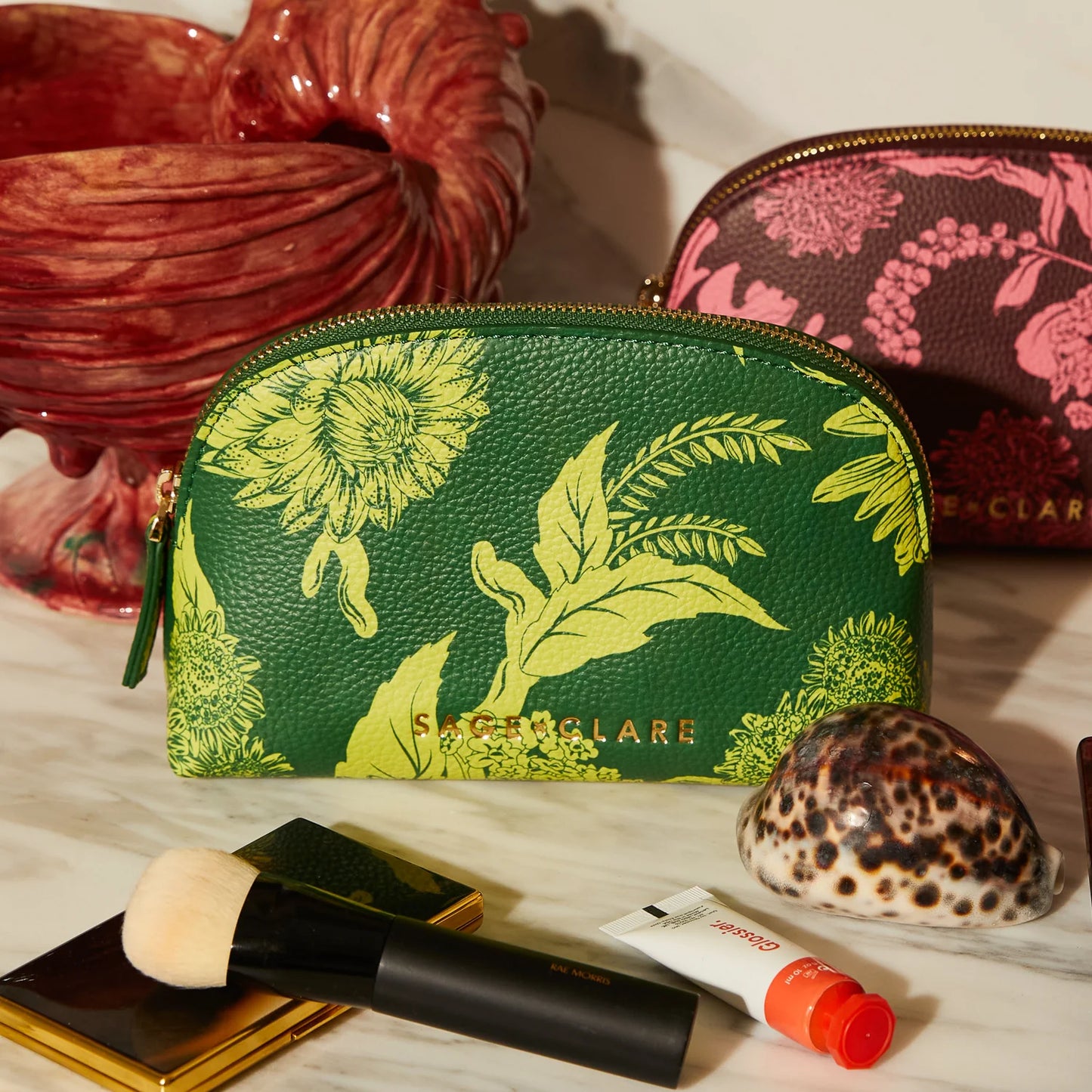 Sage and Clare Delphine Cosmetic Pouch - Anise
