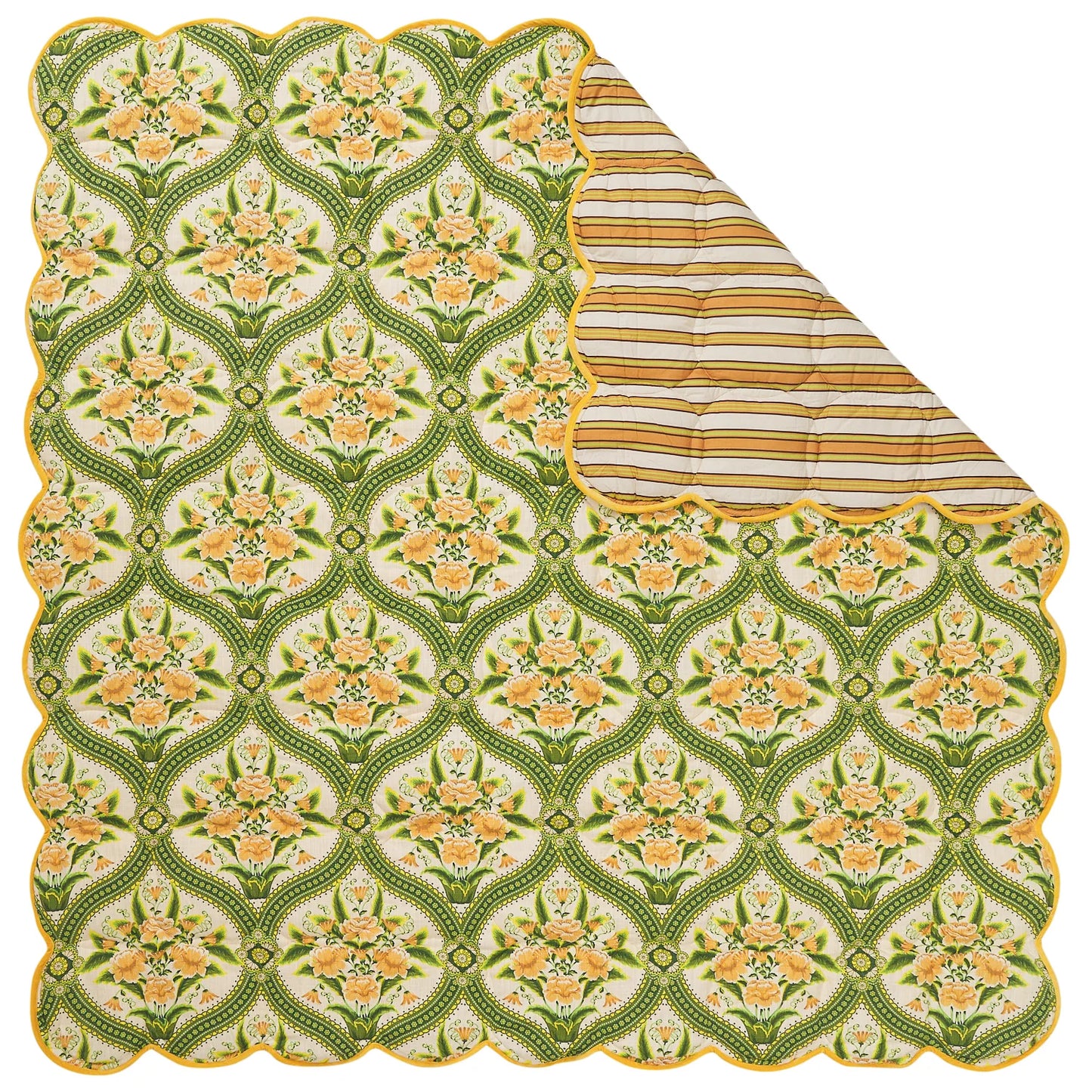 Sage x Clare - Margaret Scalloped Quilted Coverlet