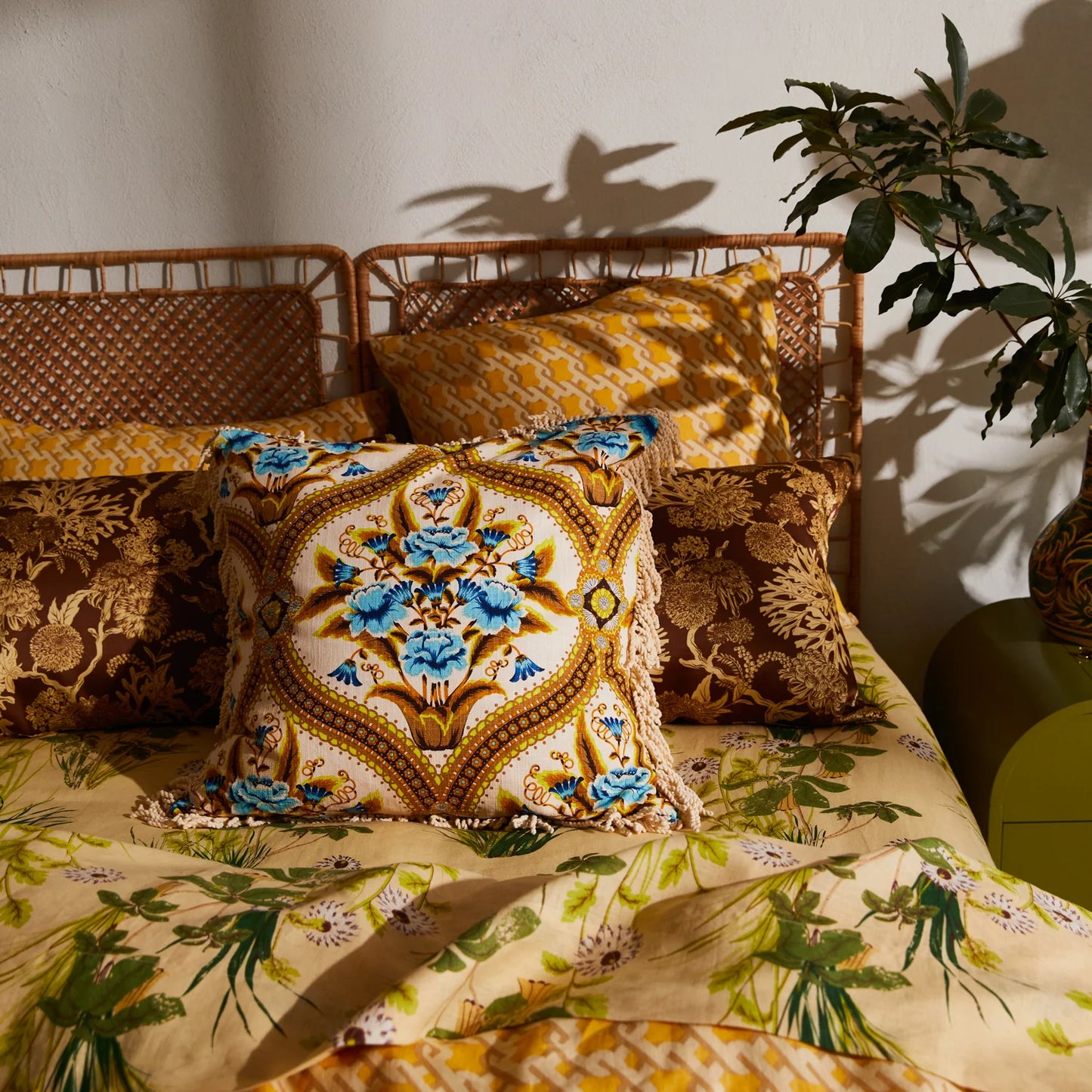 Sage and Clare Margaret Fringe Cushion - Clay