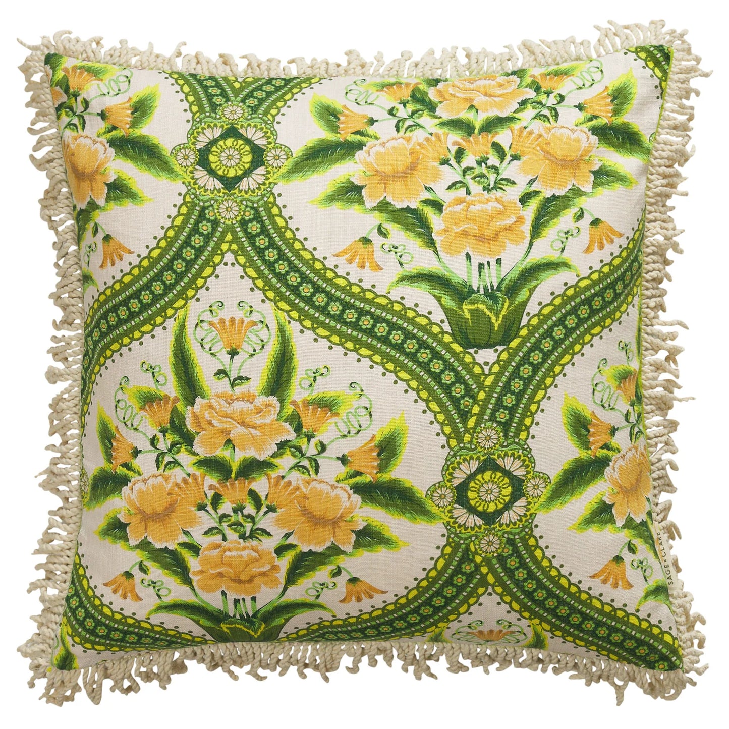 Sage and Clare Margaret Fringe Cushion - La Palma