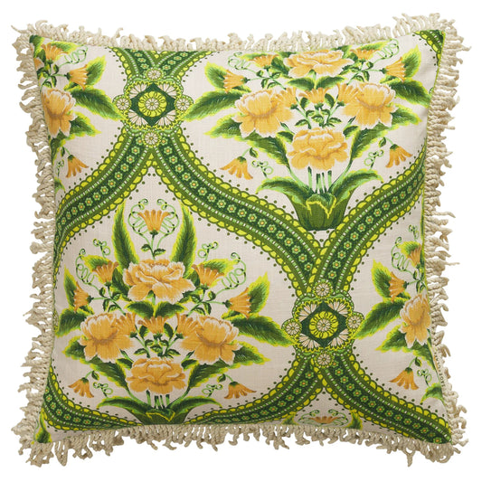 Sage and Clare Margaret Fringe Cushion - La Palma