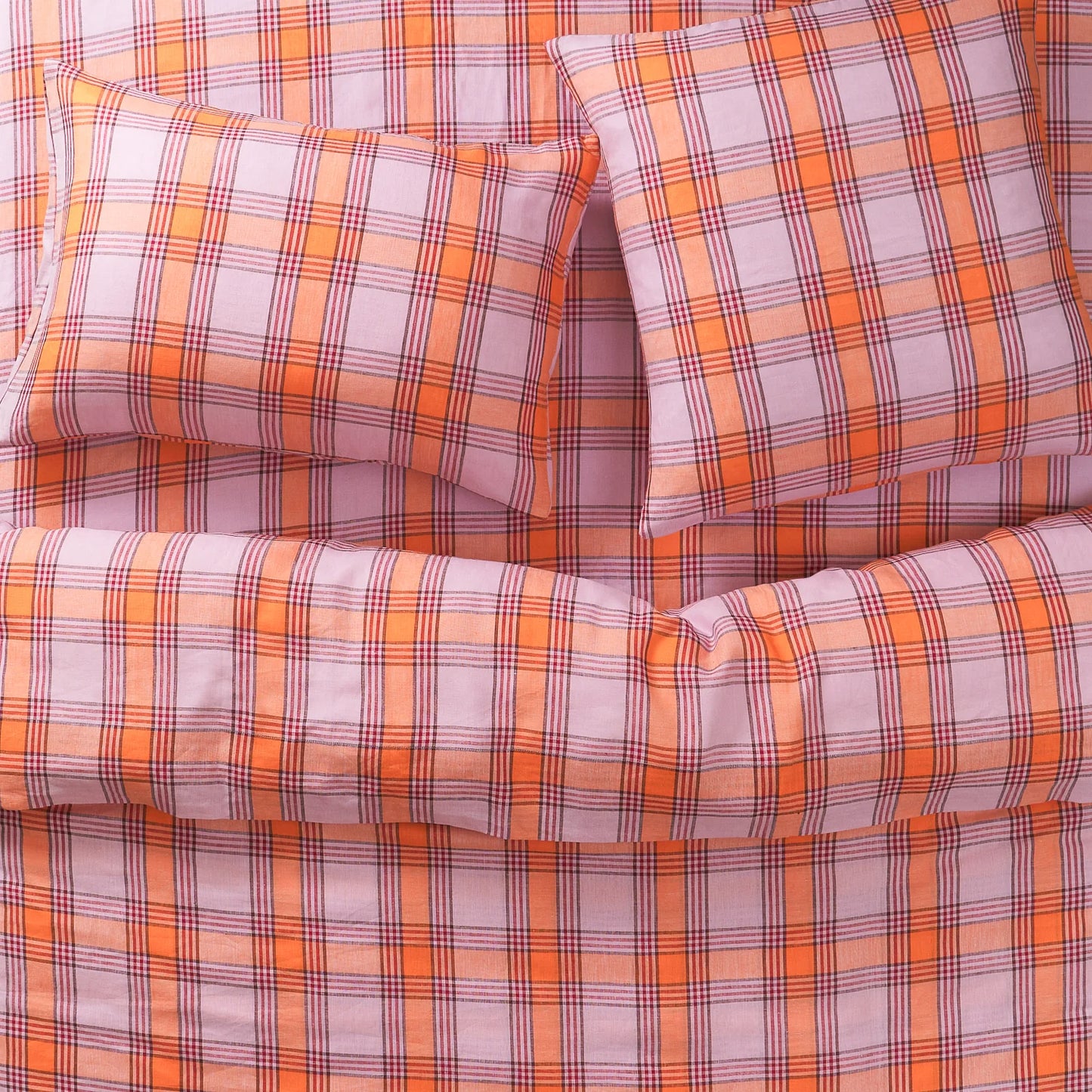 Sage x Clare - Isla Linen Flat Sheet - Vivid Coral
