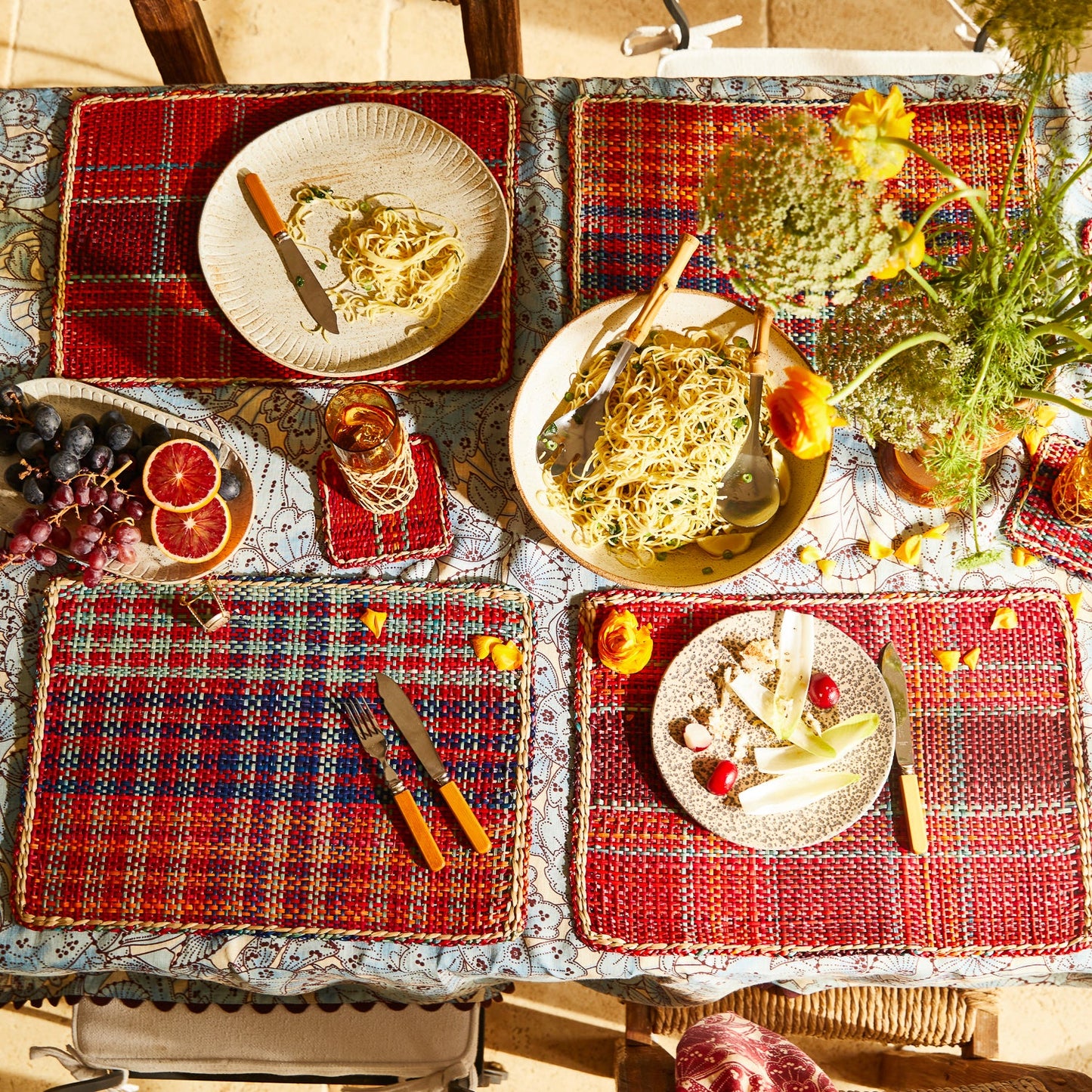 Sage and Clare Isla Placemats - Crimson