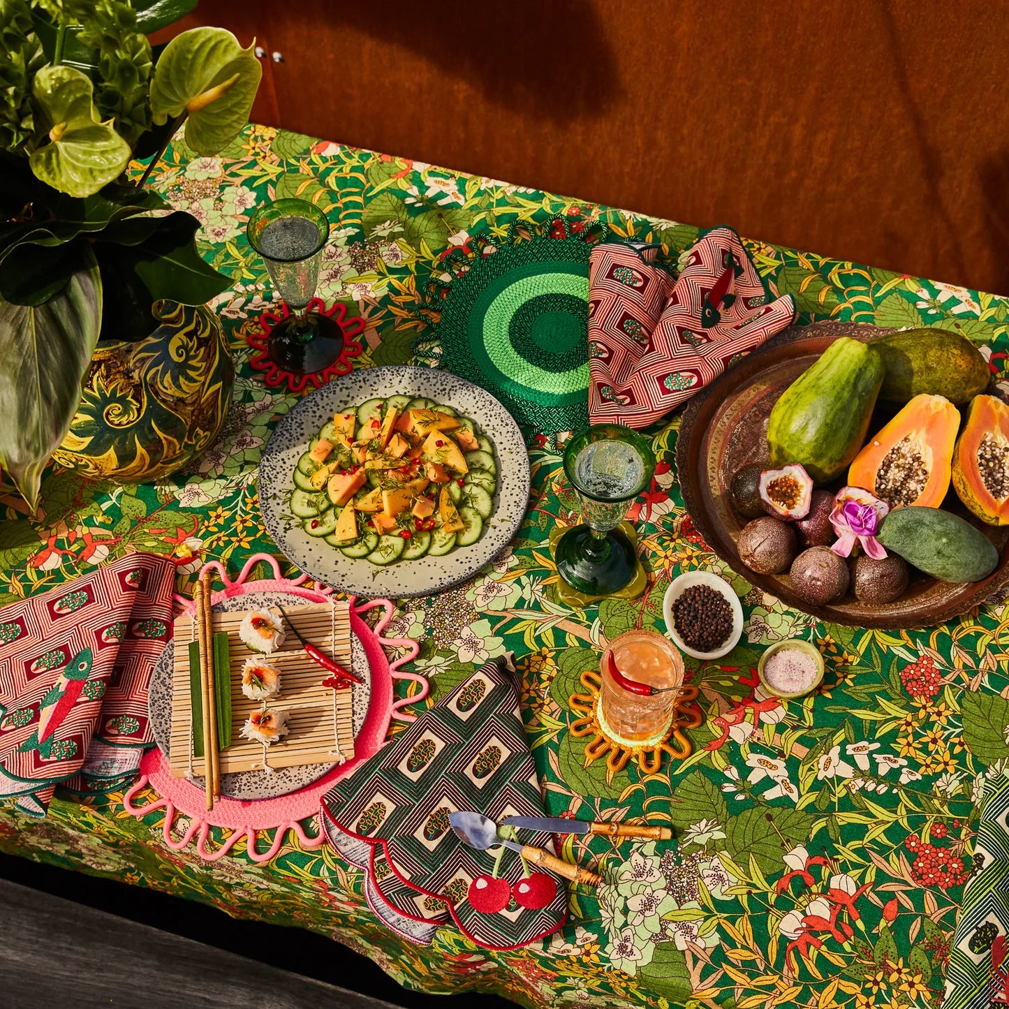 Sage and Clare Francesca Tablecloth