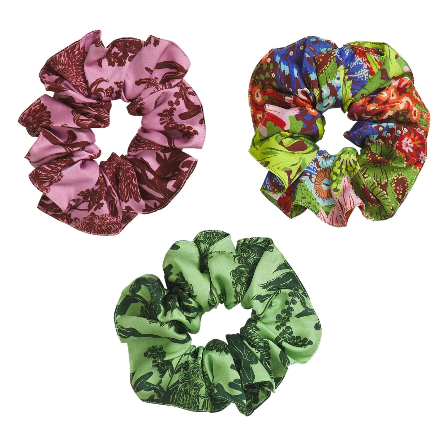 Sage and Clare Delphine Silk Scrunchie Set