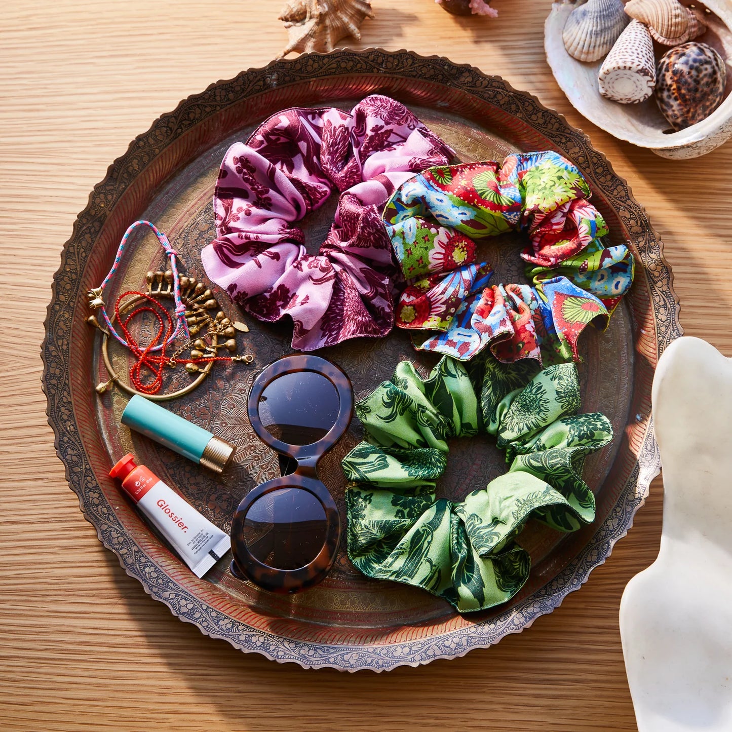 Sage and Clare Delphine Silk Scrunchie Set