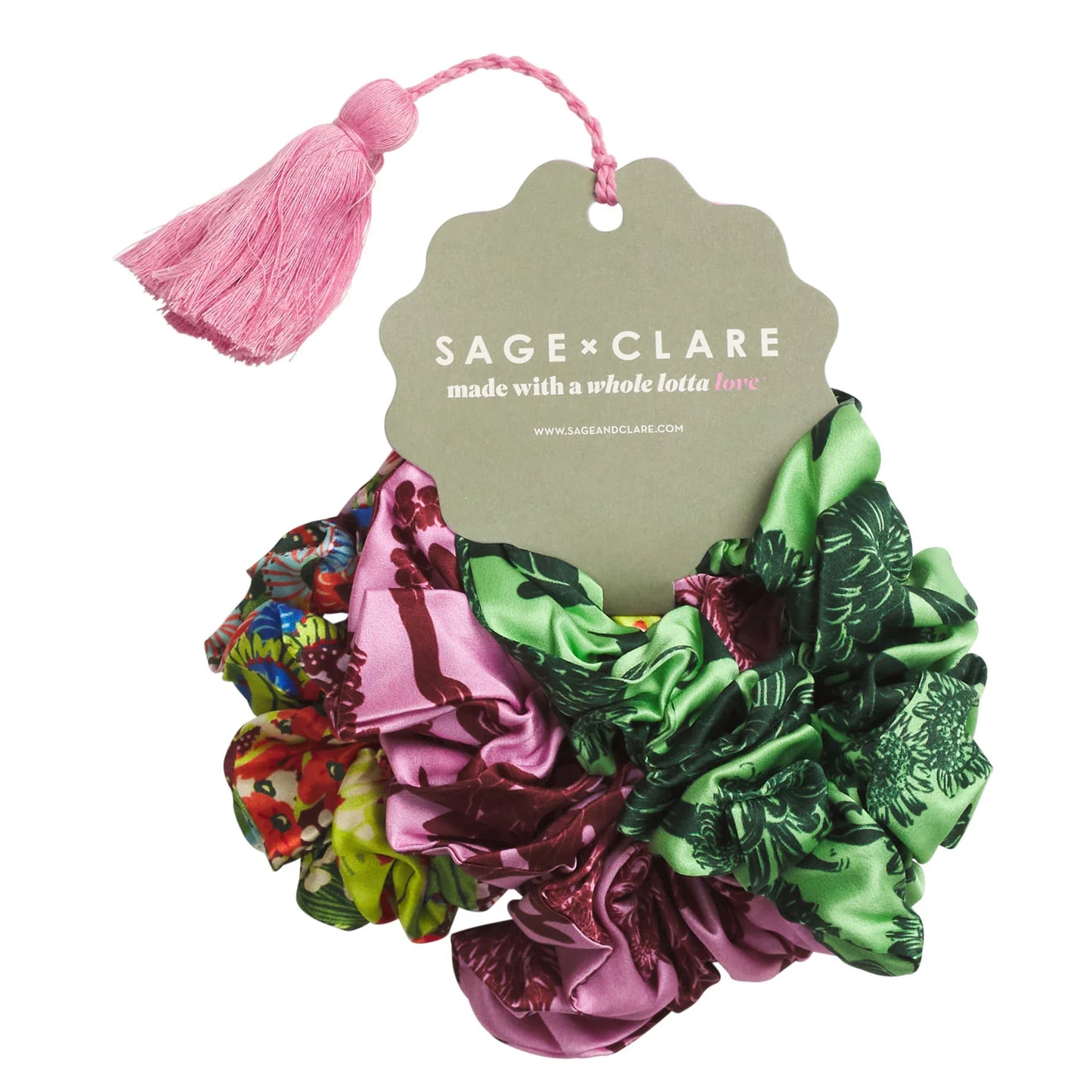 Sage and Clare Delphine Silk Scrunchie Set