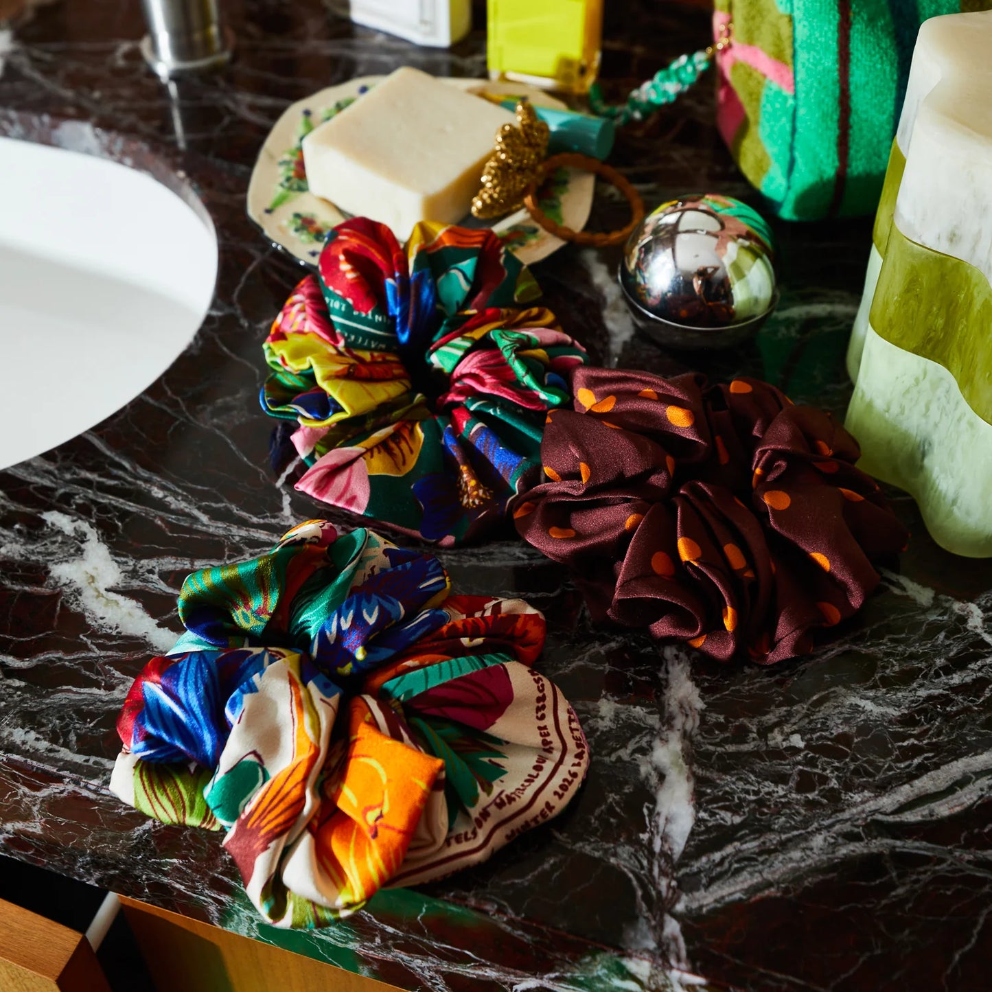 Sage and Clare Ines Silk Scrunchie Set