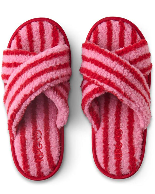 Kip and Co Sherpa Adult Slipper - Candy Stripe