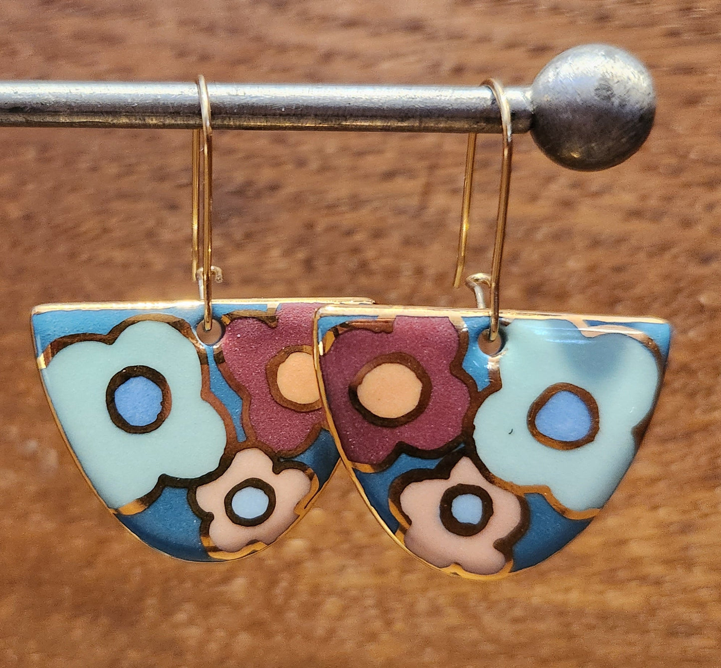 D Shaped Floral Earrings