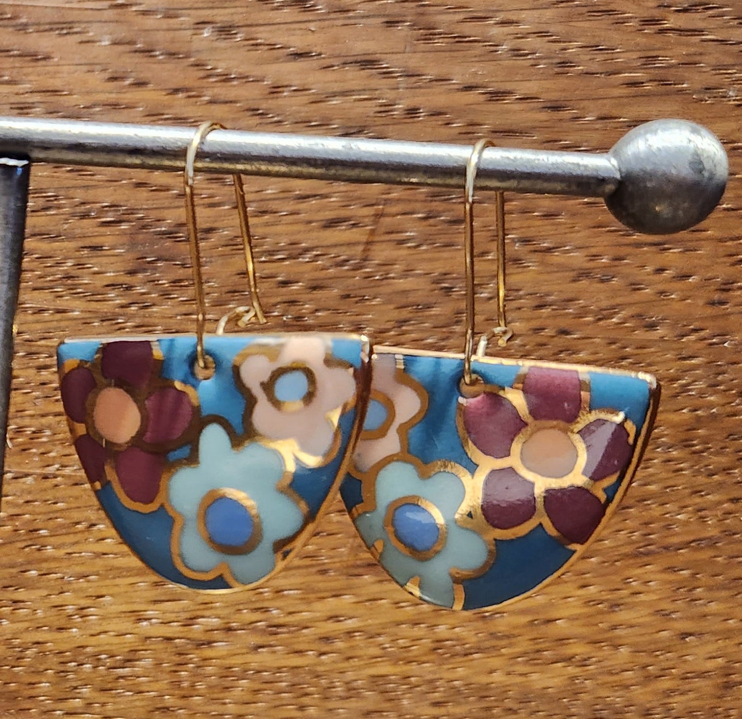 D Shaped Floral Earrings