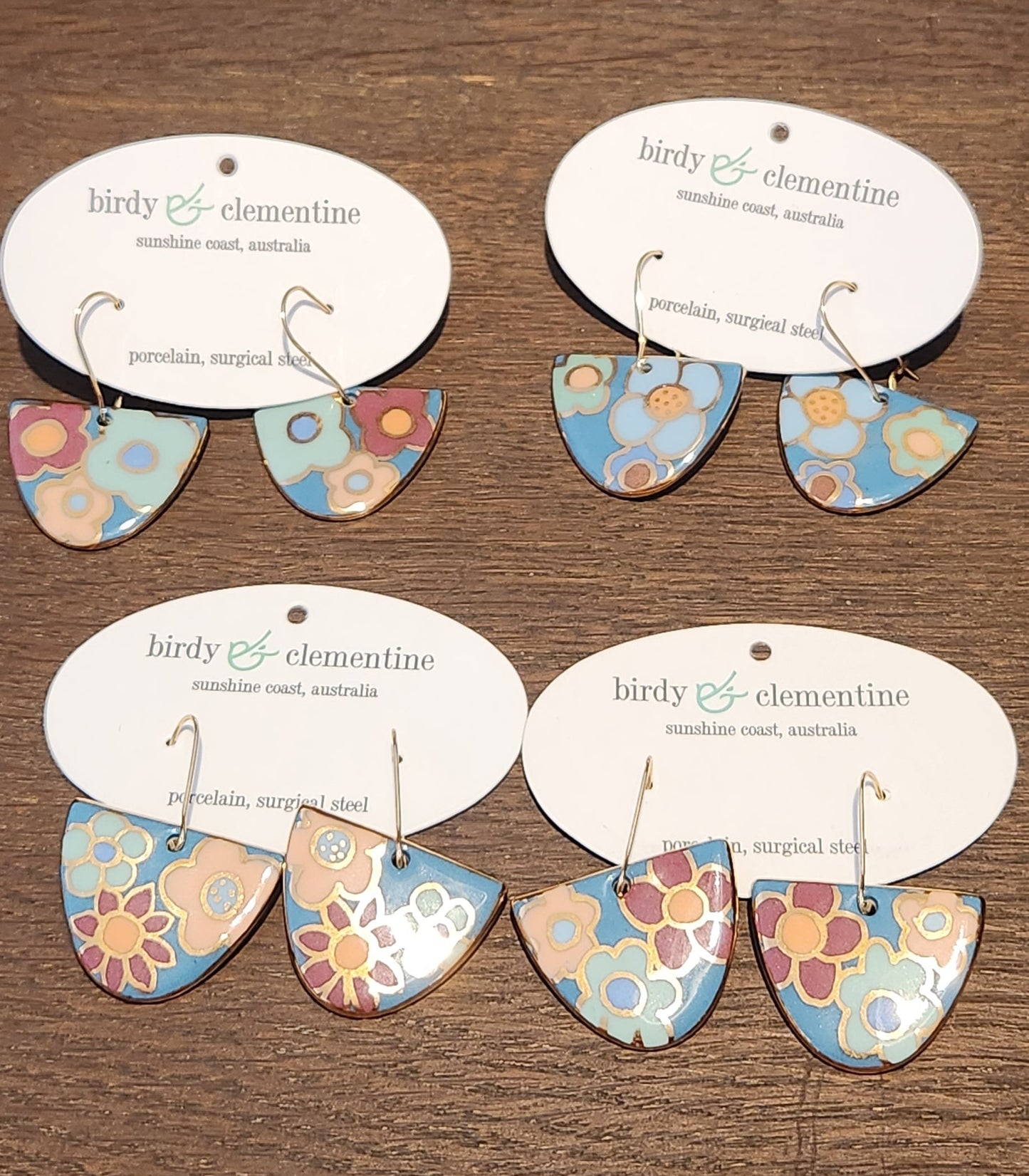 D Shaped Floral Earrings