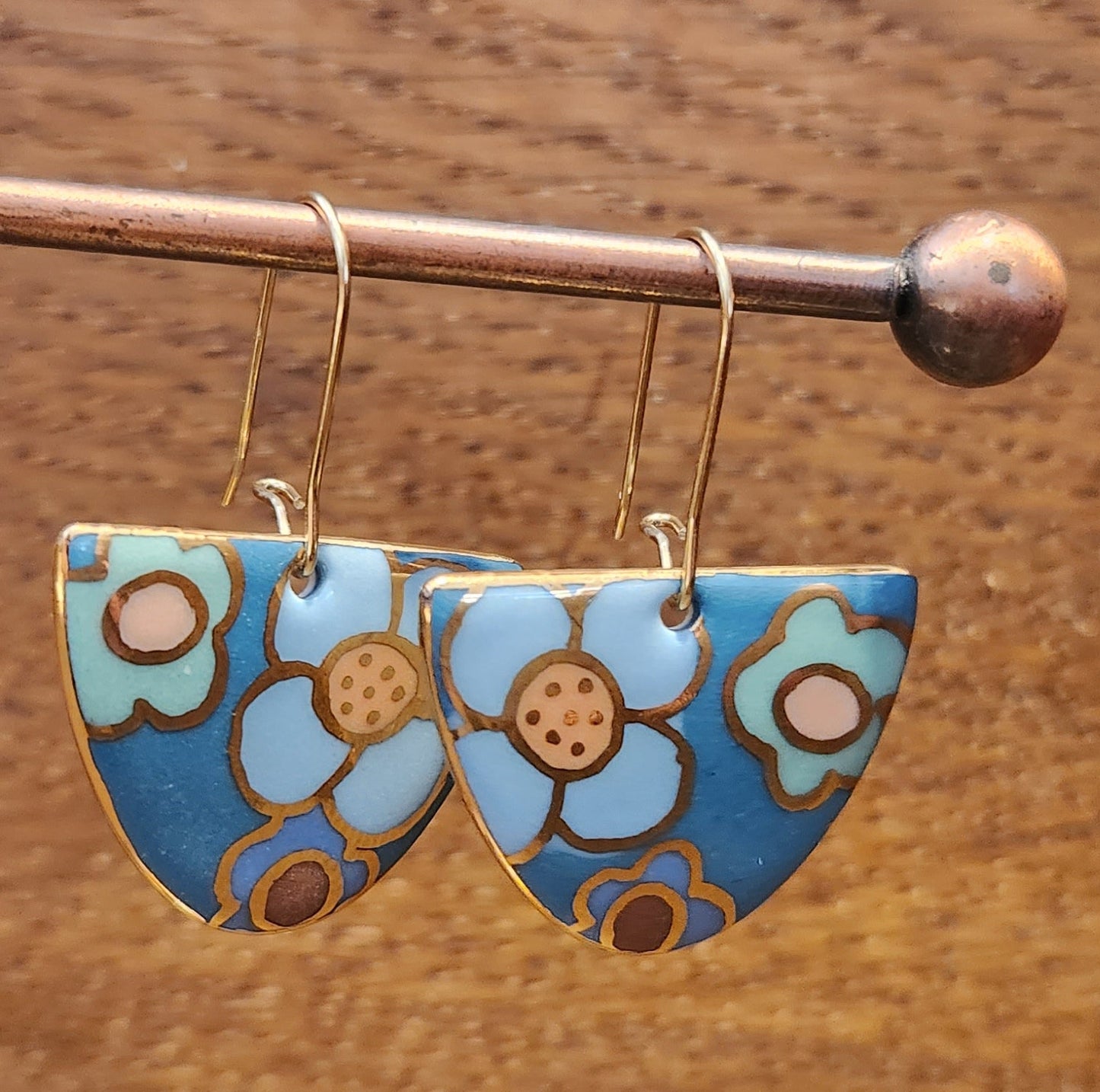 D Shaped Floral Earrings