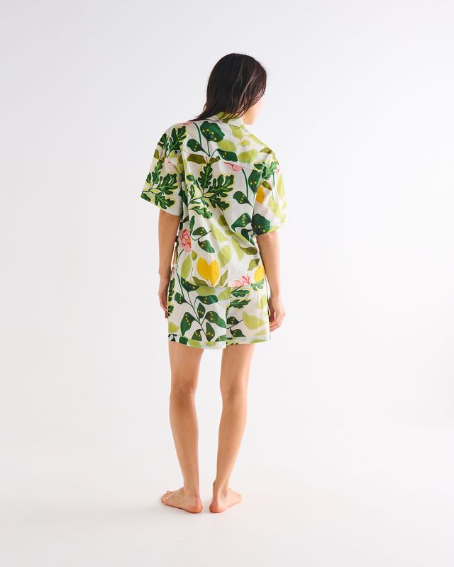Kip and Co Organic Cotton Short Sleeve Shirt & Short Pyjama Set - Wander