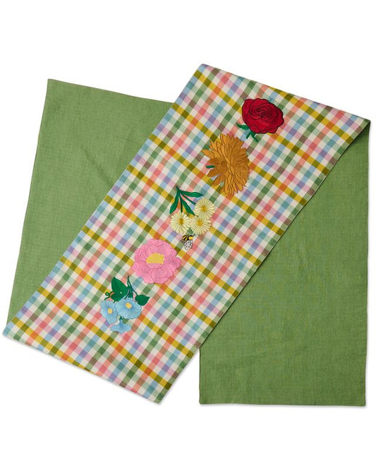 Kip and Co Sweet Flowers Tartan Table Runner